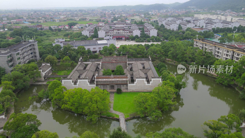 航拍湖南湘潭湘乡东山书院