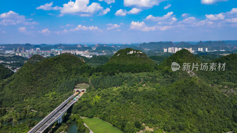 贵阳花溪十里河滩风景区航拍