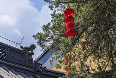 杭州西湖三天竺法镜寺古建筑风景