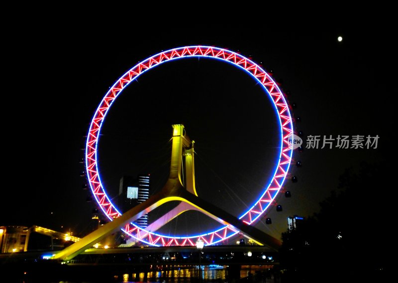 天津城市风光地标建筑城市夜景