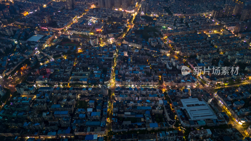 眉山城市夜景航拍图