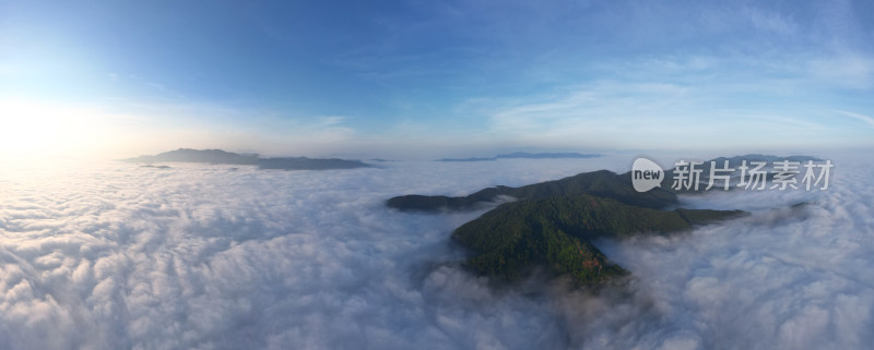 航拍山峦云海自然风光全景图