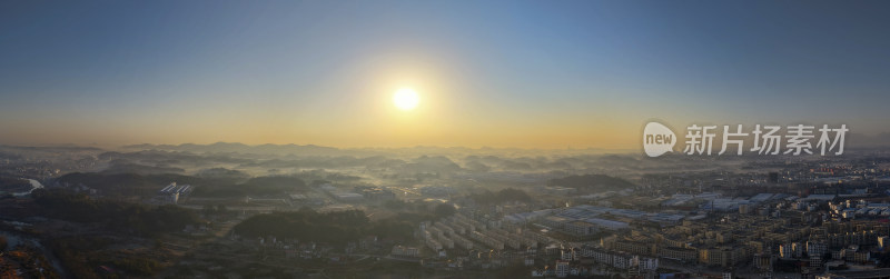 航拍邵阳市洞口县县城风光