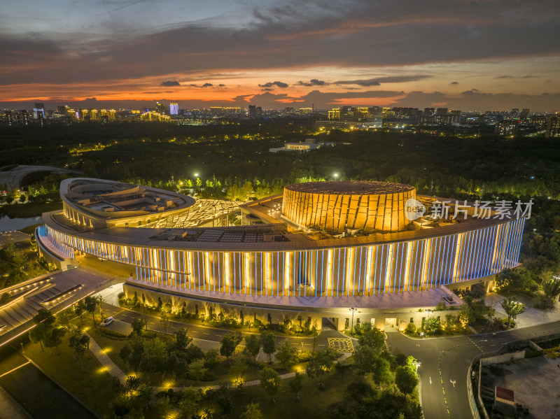 九棵树未来艺术中心上海奉贤新城夜景航拍