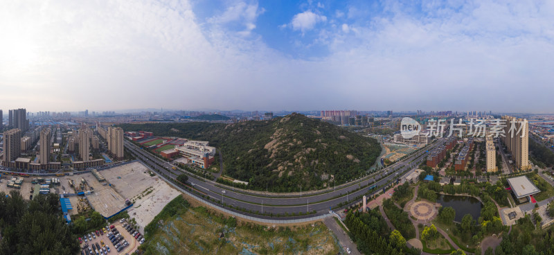 山东济南药山航拍全景