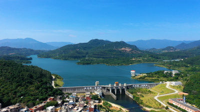 福建水库 水库航拍水 饮用水源