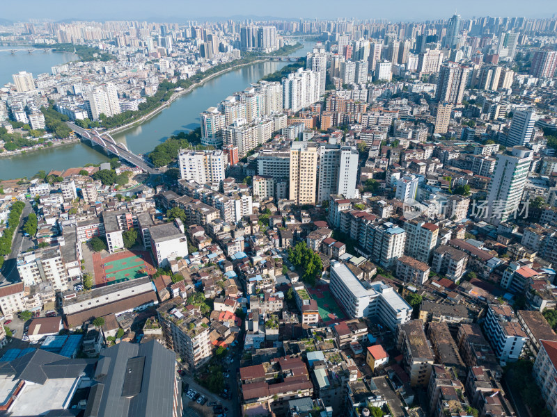 航拍广东惠州城市建设