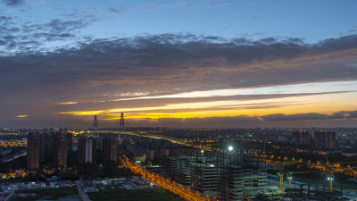 城市日出背景