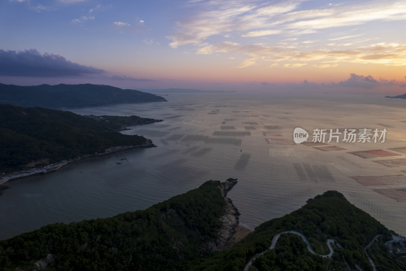 霞浦三沙花竹村海上滩涂日出朝霞自然风光