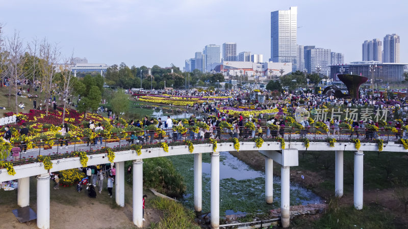 武汉洪山区鸡公山公园航拍