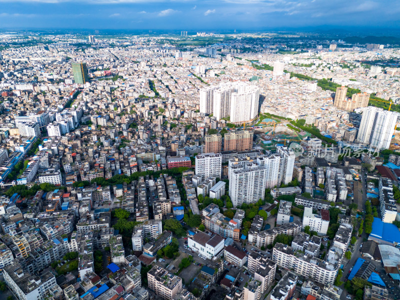 广西玉林城市风光航拍图