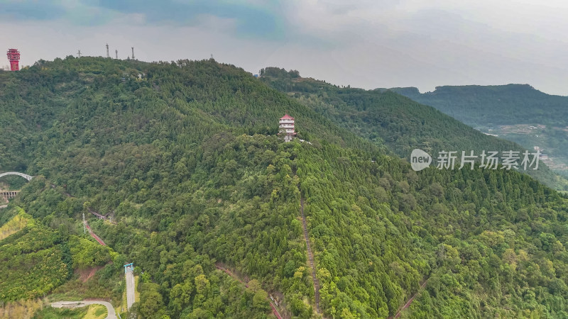 四川达州凤凰山风景名胜区航拍图