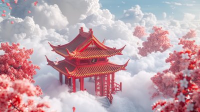 云端之上，中国风建筑群落