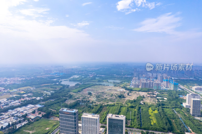 航拍河北沧州城市大景