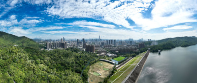 梅林水库 航拍 航拍水库 深圳