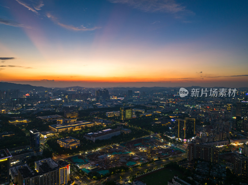 深圳华为总部夜景航拍