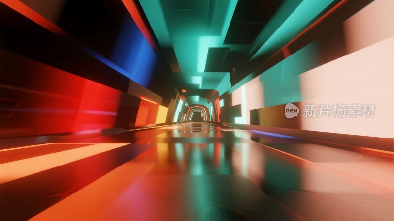 现代发光隧道场景