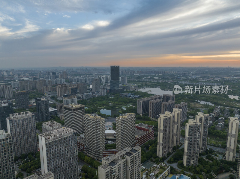 上海嘉定新城城市建筑住宅房产航拍