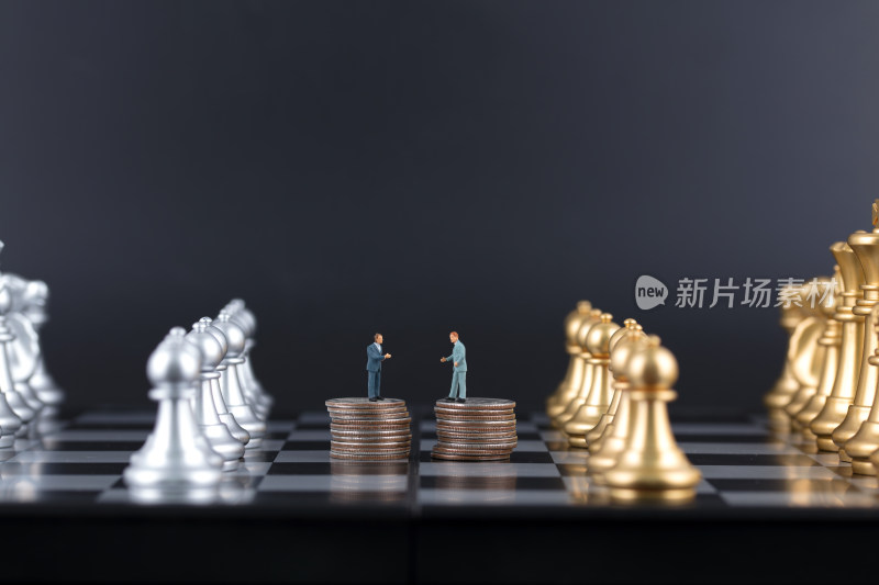 微缩创意国际象棋商务谈判