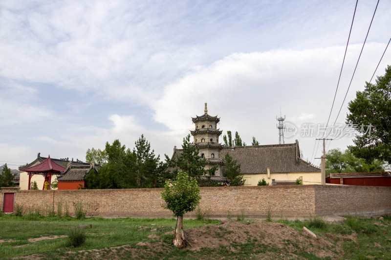 佛教居士林塔古塔寺院中国古代传统建筑