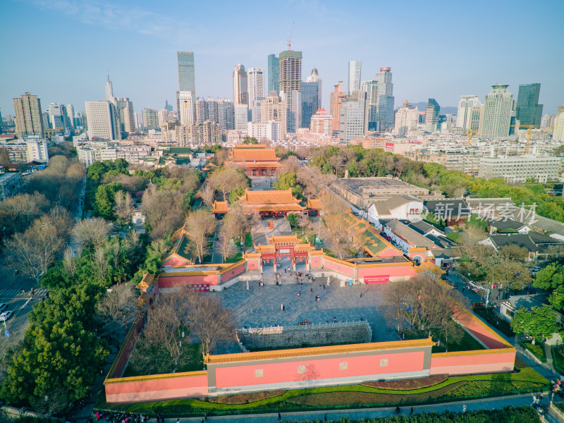 南京朝天宫与城市建筑航拍