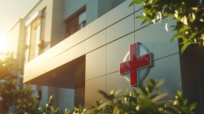 晨光中的希望象征红十字医院静待救治之光