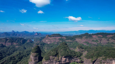 广东丹霞山5A景区丹霞地貌航拍