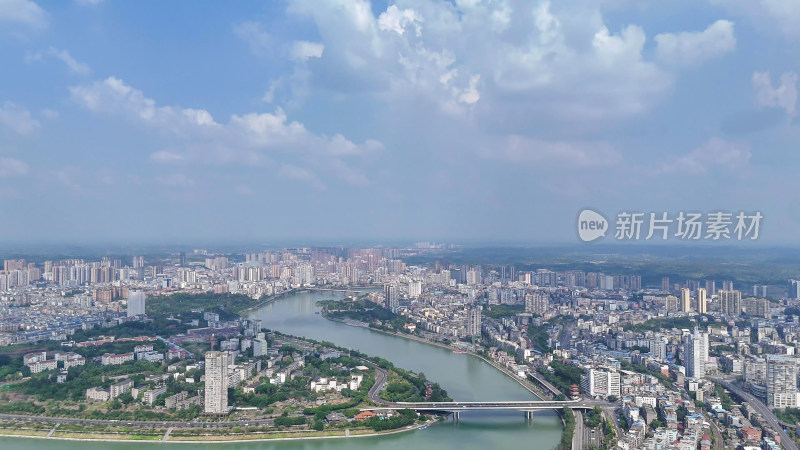 航拍四川内江大景内江城市建设摄影图