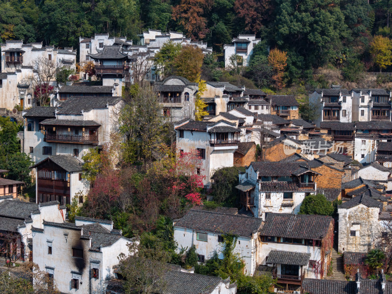 江西上饶婺源网红景点篁岭晒秋航拍