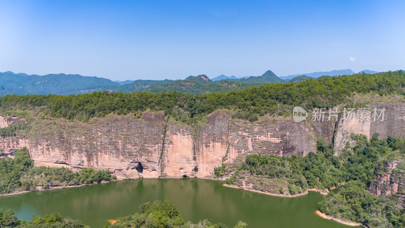 福建泰宁大金湖丹霞地貌航拍图