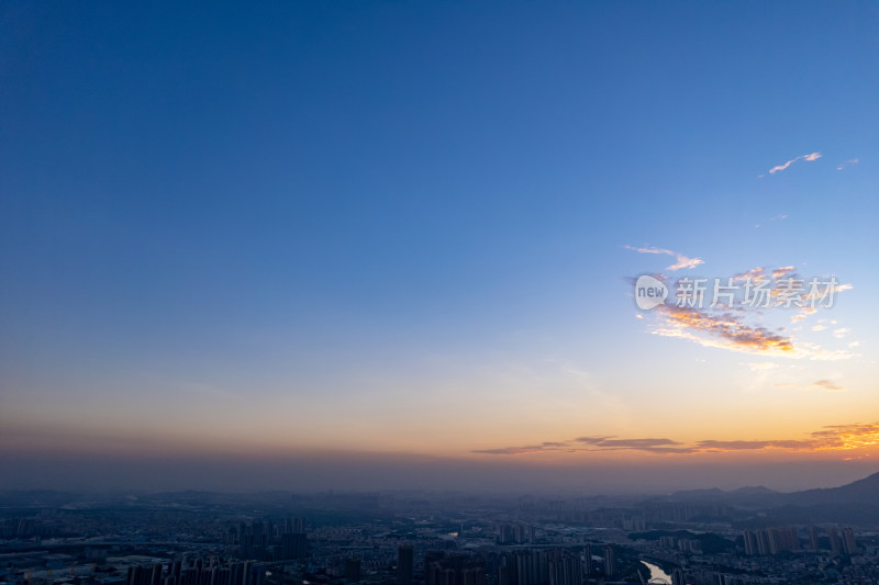 广东江门城市夕阳晚霞航拍摄影图