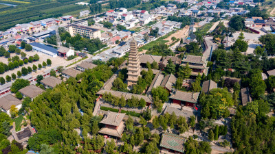 山西永济普救寺航拍