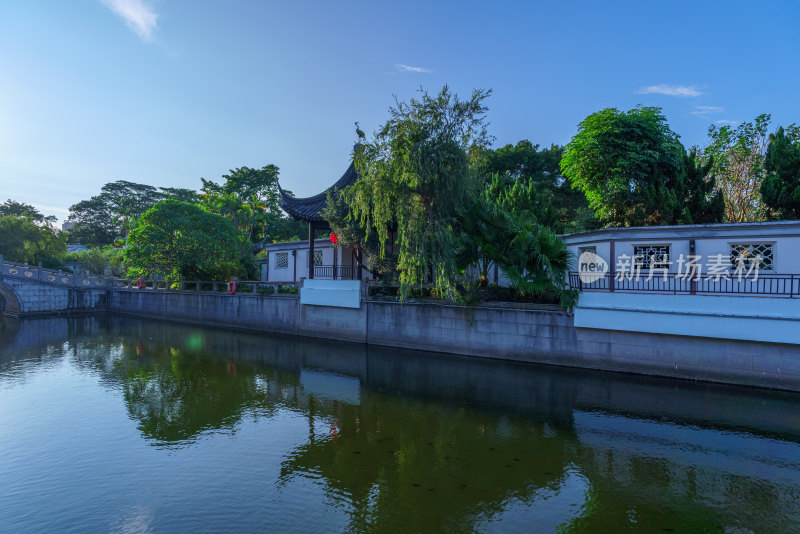 广州南沙蒲洲花园水景园林与中式传统建筑