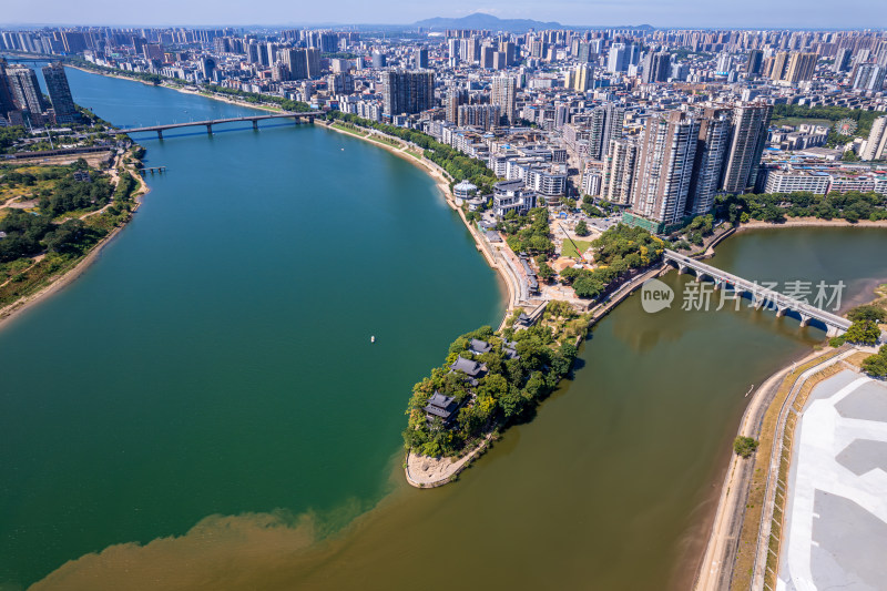 湖南衡阳石鼓书院夏日航拍风光