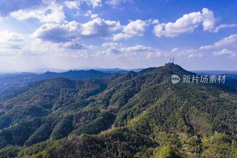 大自然蓝天白云山川城市航拍