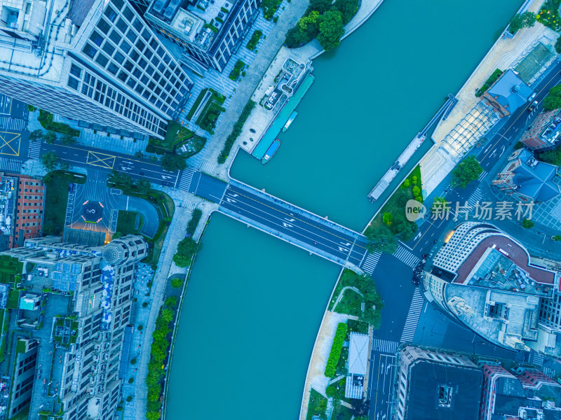 俯瞰上海外滩苏州河街景