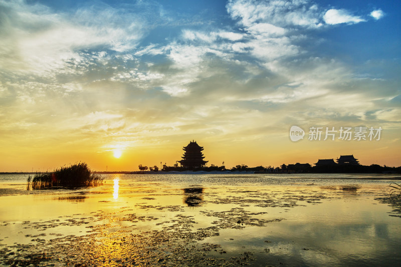 夕阳下的重元寺