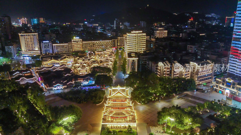 四川宜宾合江门广场夜景