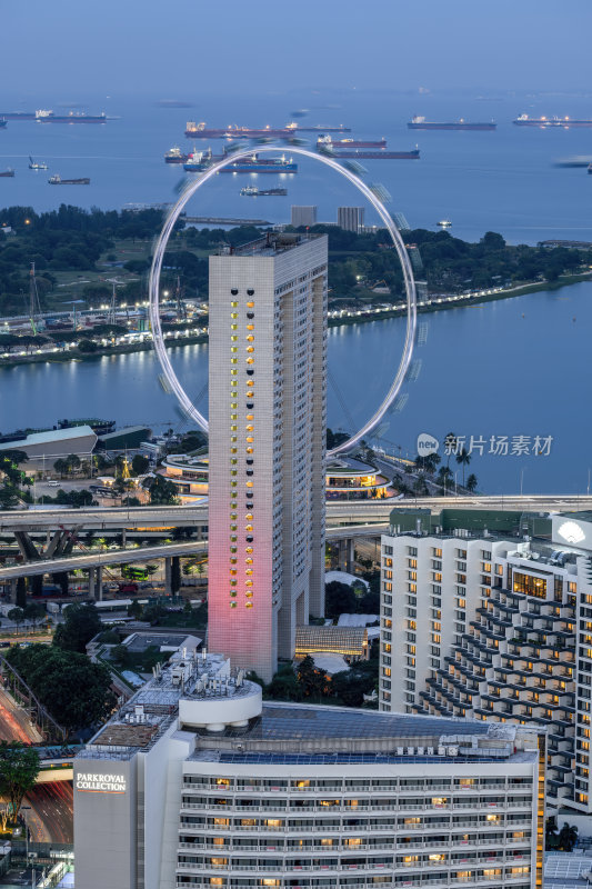 新加坡滨海湾金沙海滨奥林匹克蓝调夜景