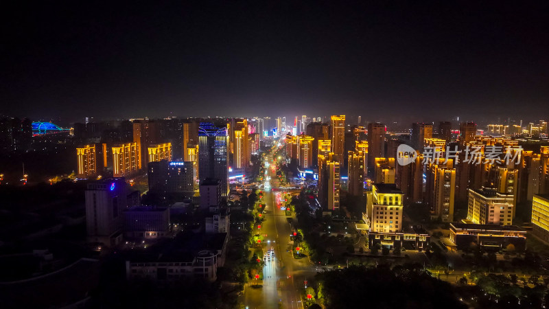 江西上饶城市夜景灯光航拍