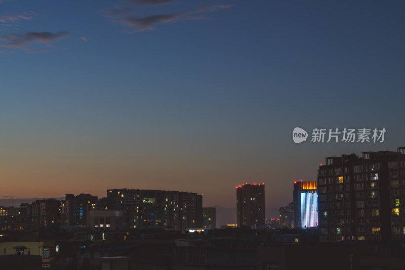 城市唯美夕阳