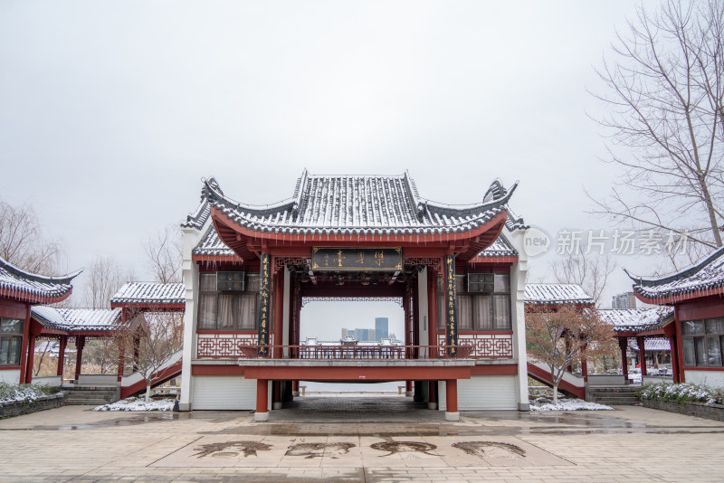 武汉沙湖公园冬天雪景