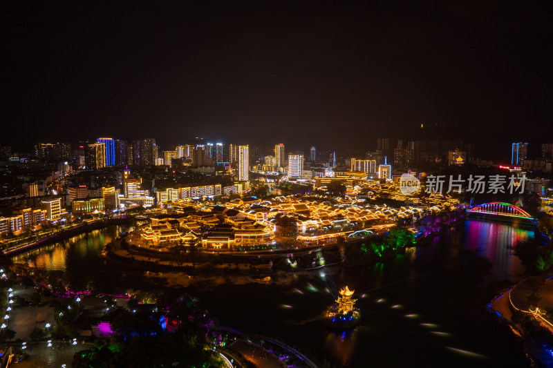 贵州铜仁古城中南门古城夜景