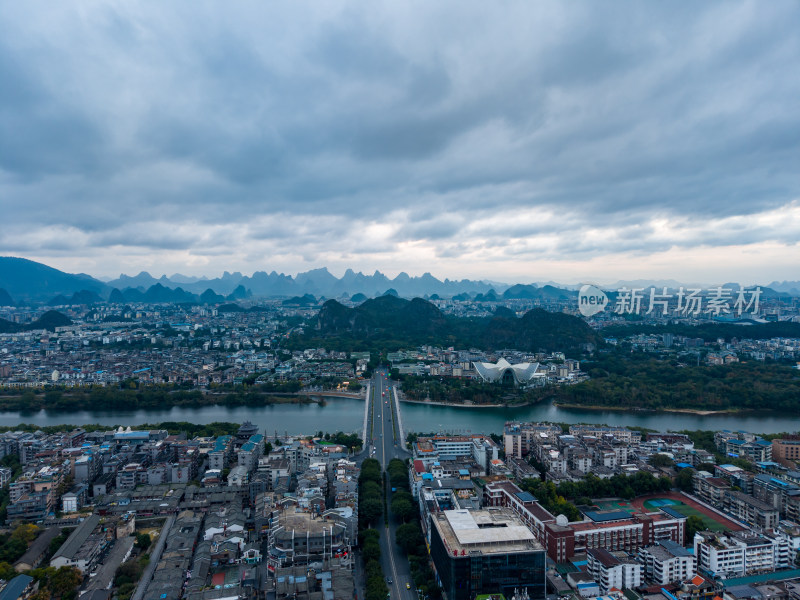 广西桂林城市风光航拍