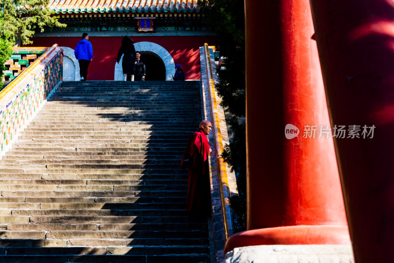 北京北海公园中朝拜的喇嘛僧人-DSC_8832