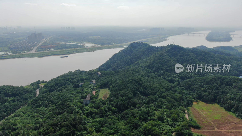 航拍湖南湘潭昭山风景区