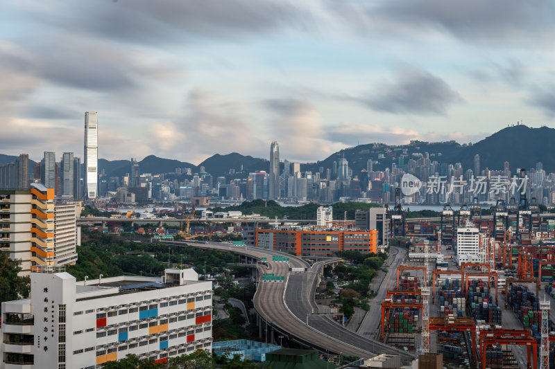 香港维多利亚港CBD中环繁华都市