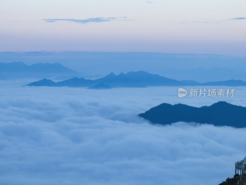 四川雅安牛背山云海云瀑贡嘎雪山高空航拍