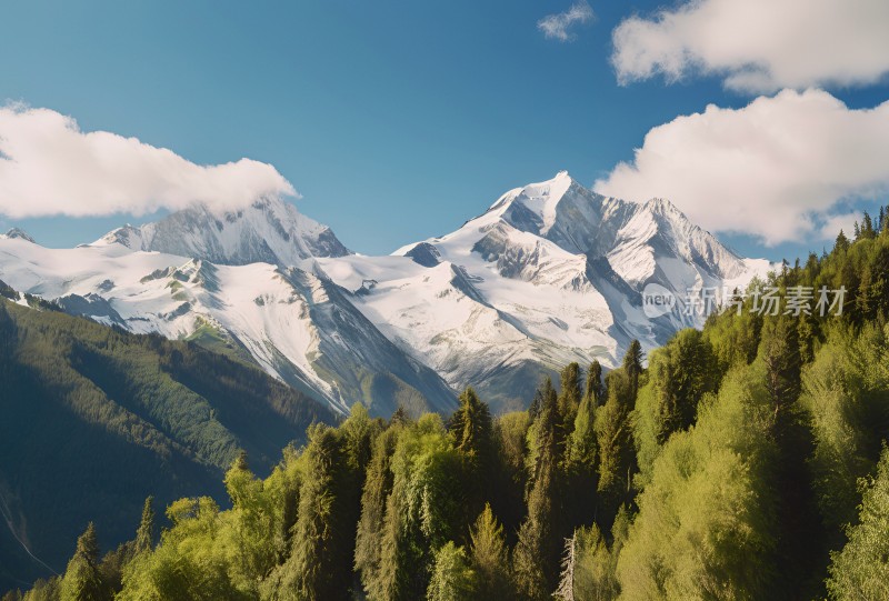 雪山高原草原森林风景