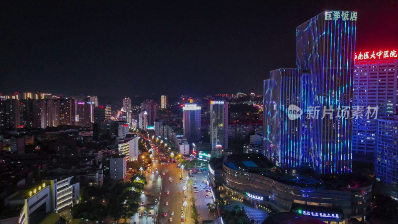 航拍四川泸州夜景泸州蜀泸大道夜景摄影图